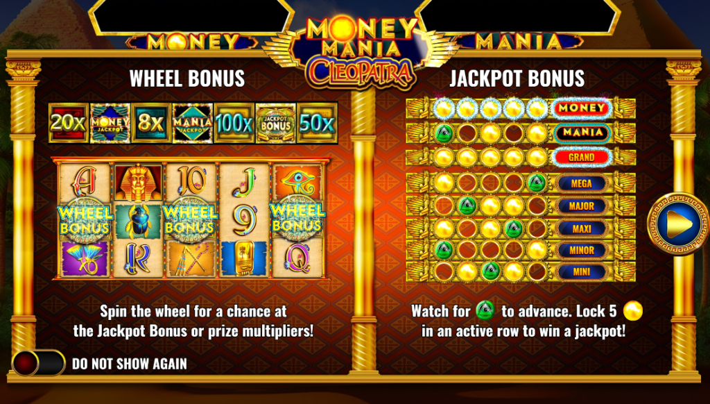 money mania jackpot bonus